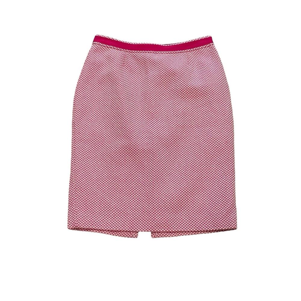 6 Boden Skirt Women Pink Pattern A-Line Zip Back Lining Cotton Blend